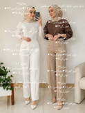 شلوار نیم بگ زنانه مازراتی(نخودی)